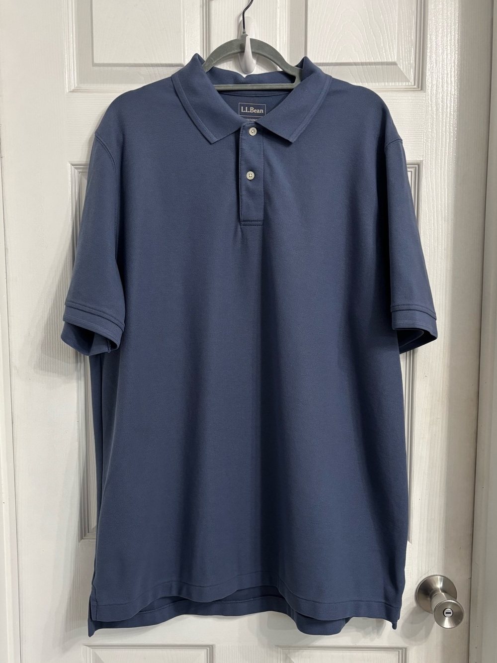 L.L. Bean Men’s Short-Sleeve Polo Traditional Fit Slate Blue Size XL Tall